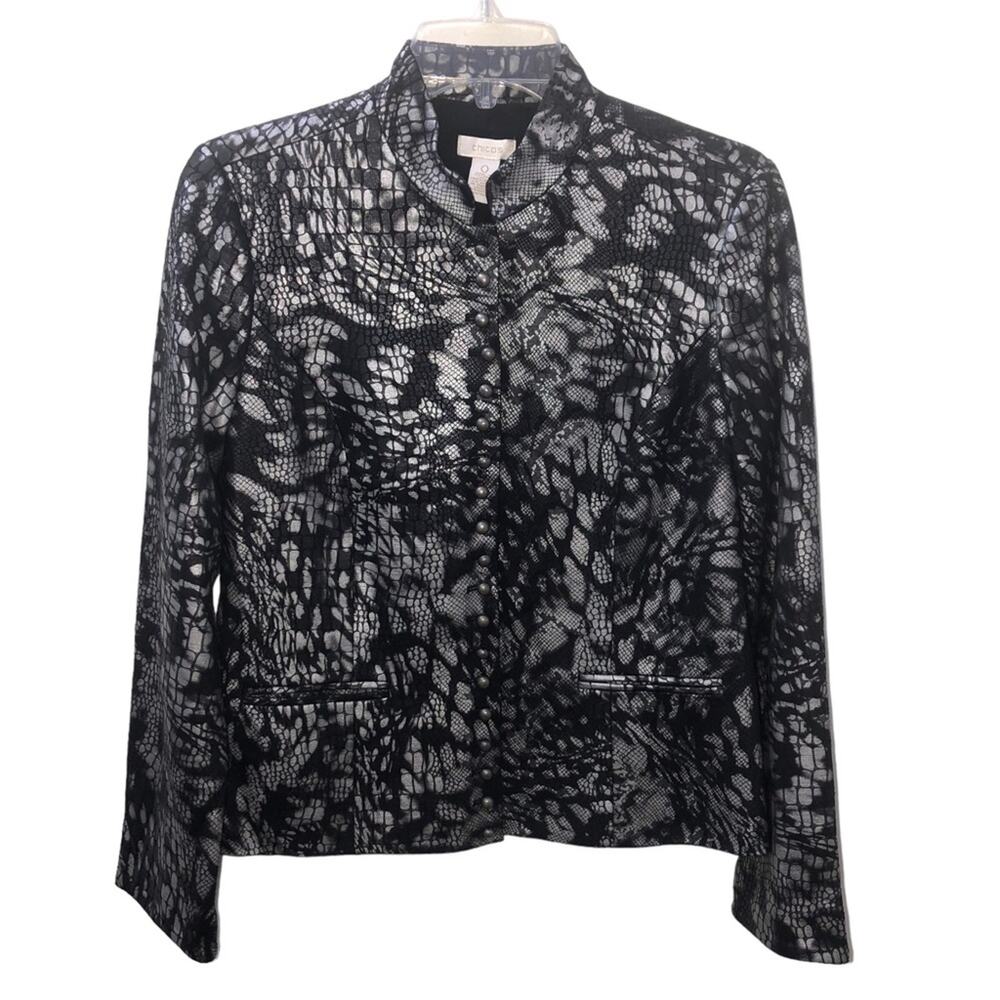 Chico’s Honorable Animal Helouise Snake Print Jacket Small
